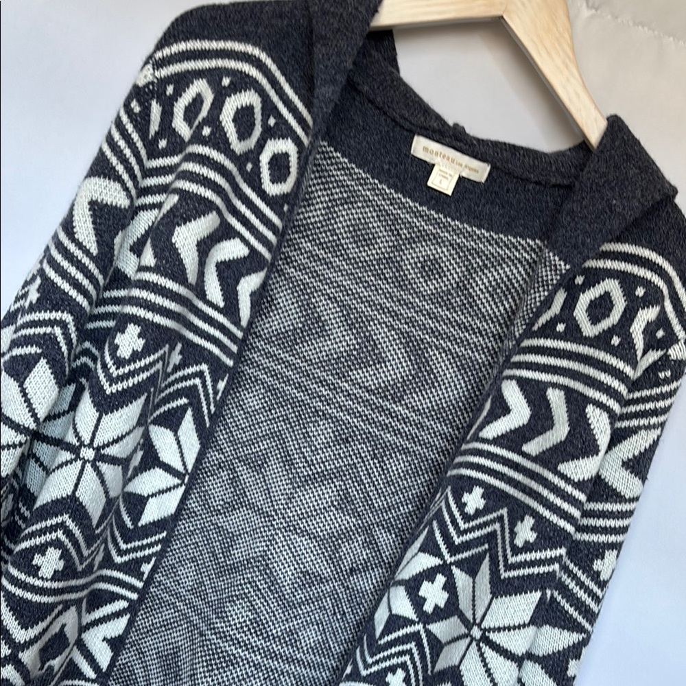 Monteau Navy and white Hooded Cardigan - Picture 4 of 7